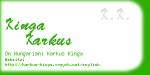 kinga karkus business card